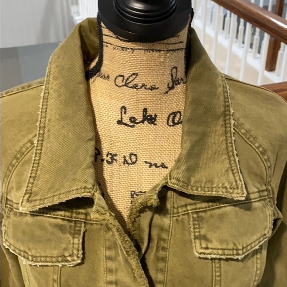 Free People Green Jean peplum jacket - Picture 4 of 7